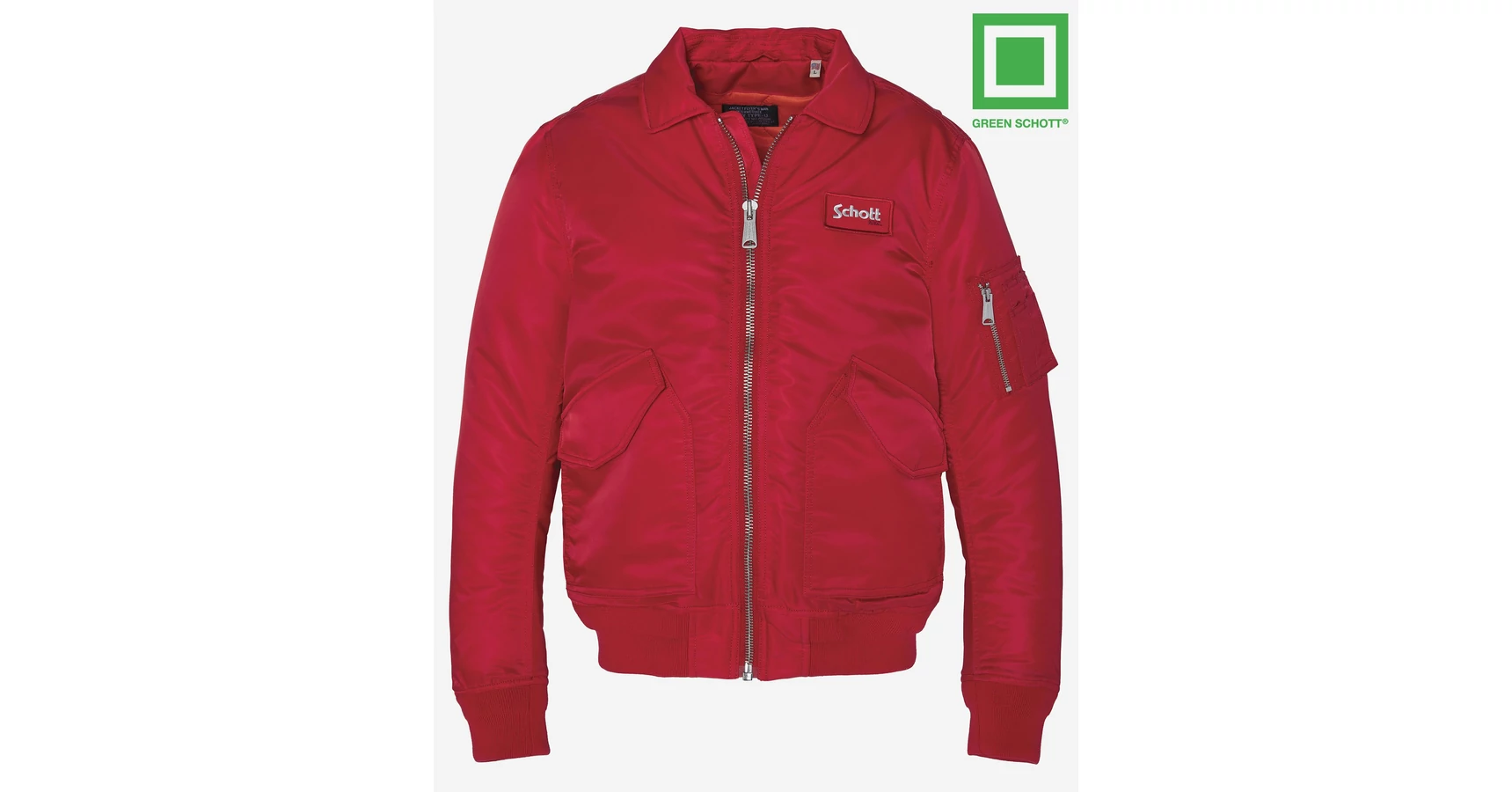 Recycled Nylon CWU Bomber - red pilóta dzseki - Schott