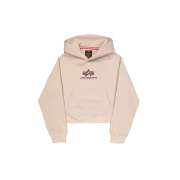 Basic Big Logo Puff Print Hoodie Women - organic beige
