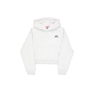 Basic Small Logo Hoodie Women - pastel grey melange