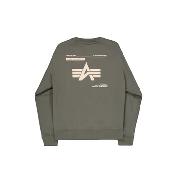 Label Sweashirt Backprint - dark olive