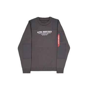 Military Knit Sweatshirt - vintage grey