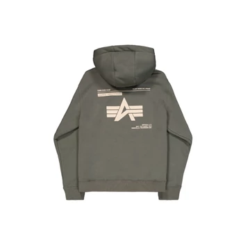 Label Backprint Hoodie - dark olive