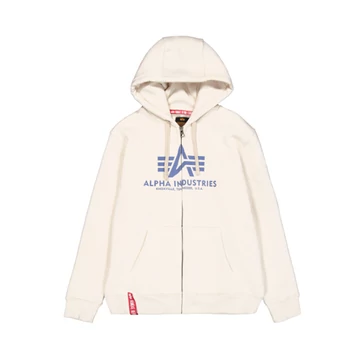 Basic Zip Hoodie - vintage white