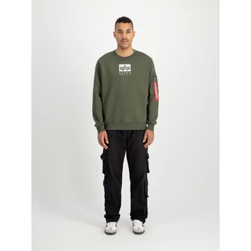 Satin Logo Sweater - dark olive