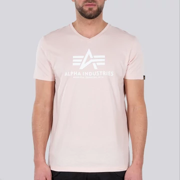 Basic V Neck T - pale peach