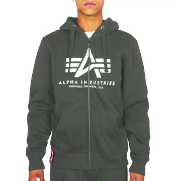 Basic Zip Hoody - dark olive