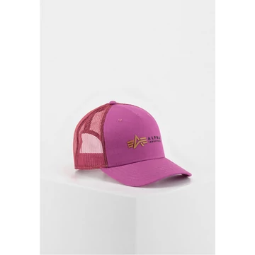 Alpha Label Trucker Cap - dark magenta