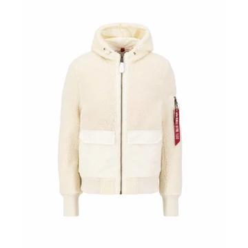 Zip Hood Teddy Woman - off white