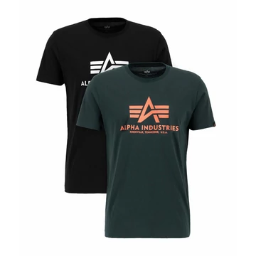 Basic T 2 Pak - black/dark petrol