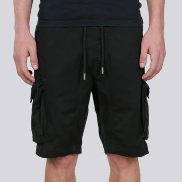 Cotton Twill Jogger Short - black