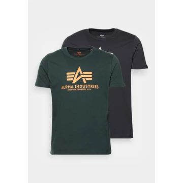 Basic T 2 Pak - greyblack/dark petrol