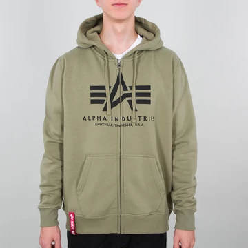 Basic Zip Hoody - olive
