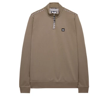Matisa Quarter Neck Sweatshirt - mocha brown