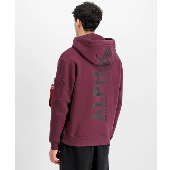Back Print Hoodie - dark cherry