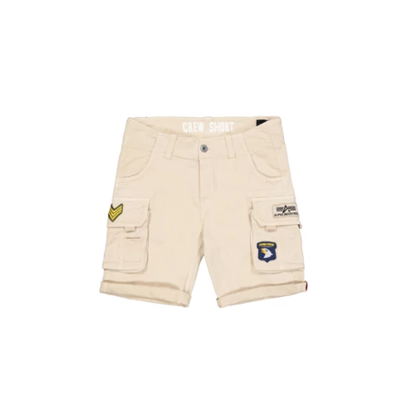 CREW SHORT PATCH - vintage white