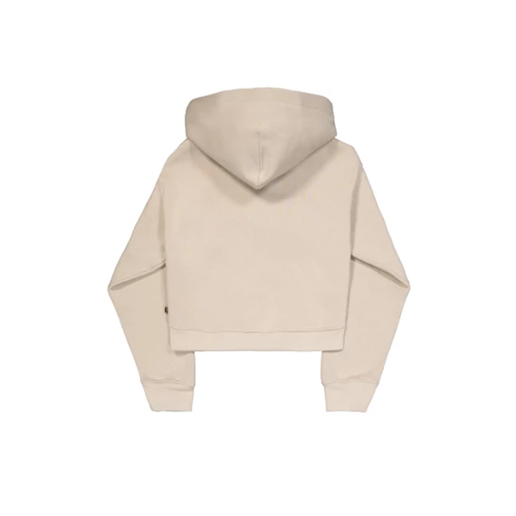 Basic Big Logo Puff Print Hoodie Women - organic beige