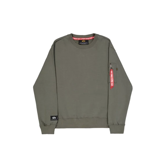 Label Sweashirt Backprint - dark olive