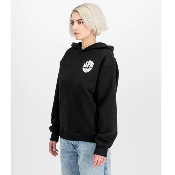 Logo Back Print Hoodie Women - black