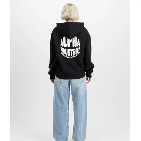 Logo Back Print Hoodie Women - black