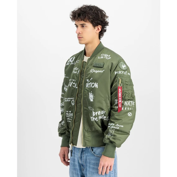 MA-1 Peace Bomber Jacket - sage green
