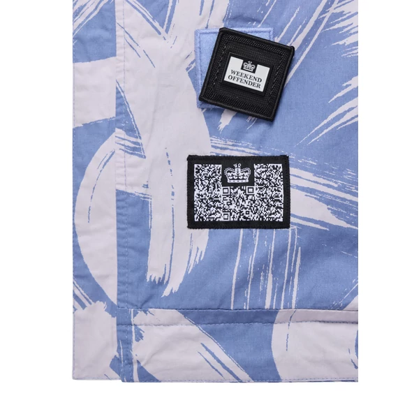 Technician Camo Cotton Jacket - cornflower blue