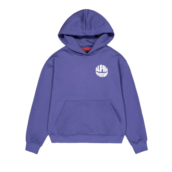 Logo Back Print Hoodie Women - night purple