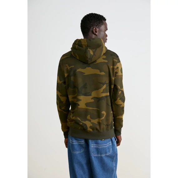Back Print Zip Hoodie - olive camo