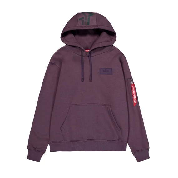 Back Print Hoodie Rainbow Refl.Print - plum