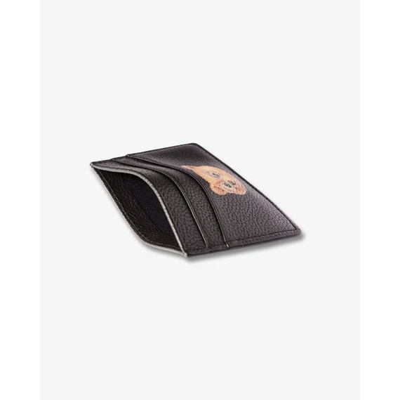 Leather Card Holder Filou Head - Black