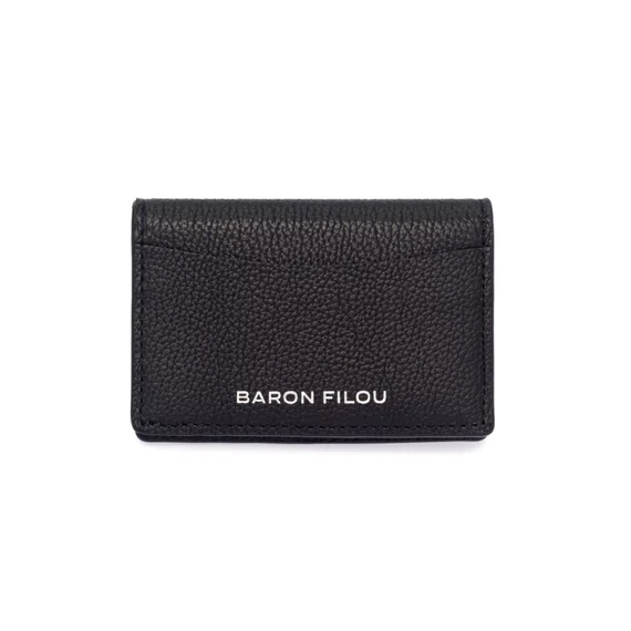 Leather Bi-Fold Card Holder Filou X. - Black