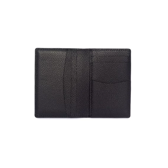 Leather Bi-Fold Card Holder Filou X. - Black