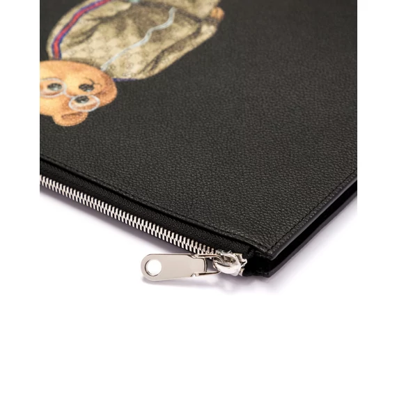 Leather Laptop Clutch Filou V. - Black