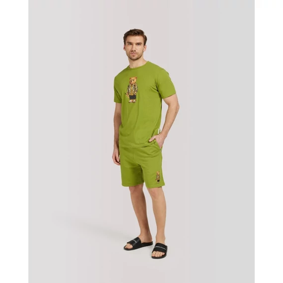 SS24 Organic Shorts with Print, Filou LXXXI. - Olive Swirl