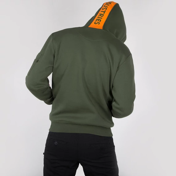 Red Stripe Hoody - dark green