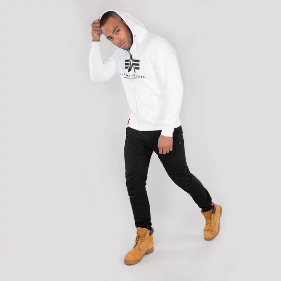 Basic Zip Hoody - white