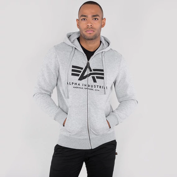 Basic Zip Hoody - greyheather