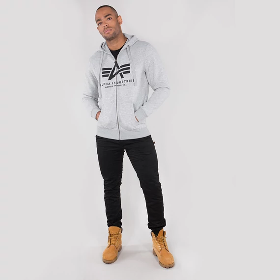 Basic Zip Hoody - greyheather