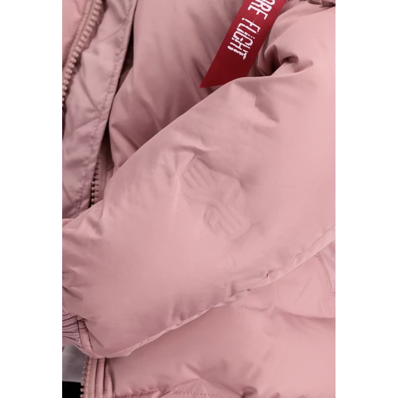 Hooded Logo Puffer Woman - silver pink