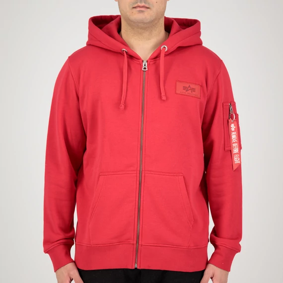 Back Print Zip Hoody - mars red