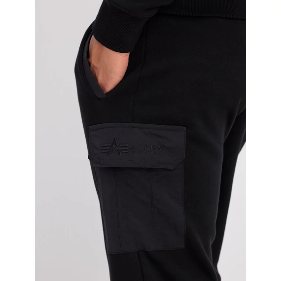 Sweat Nylon Cargo Jogger - black