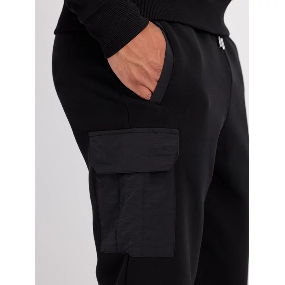 Sweat Nylon Cargo Jogger - black
