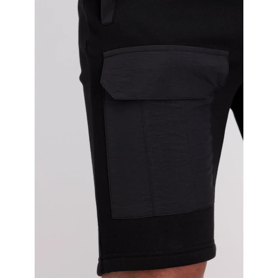 Sweat Nylon Cargo Shorts - black