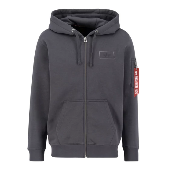 Back Print Zip Hoody - vintage grey