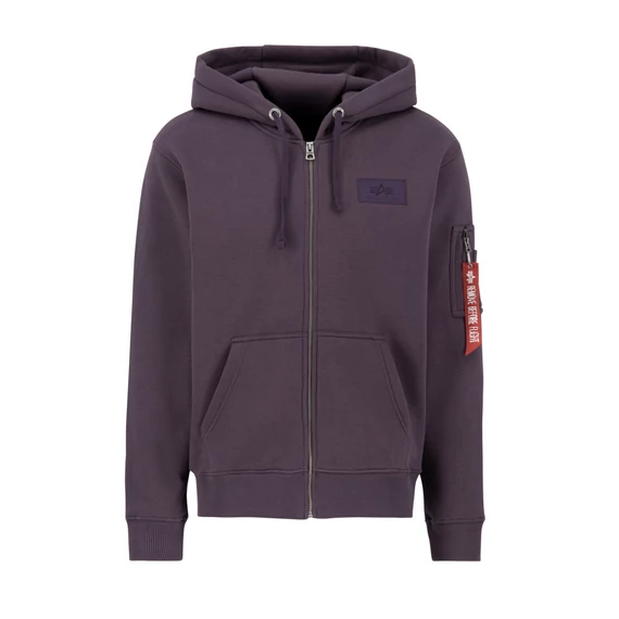 Back Print Zip Hoody - plum