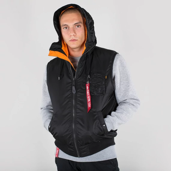 Hooded MA-1 Vest - black