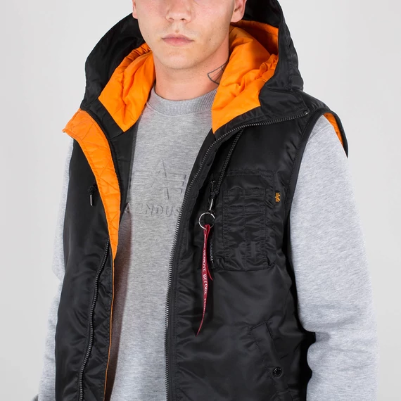 Hooded MA-1 Vest - black