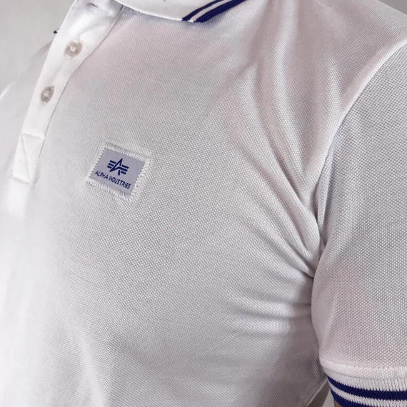 Twin Stripe Polo II - white/nautiblue