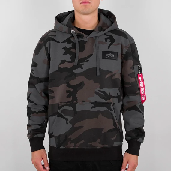 Back Print Hoody Camo - black camo