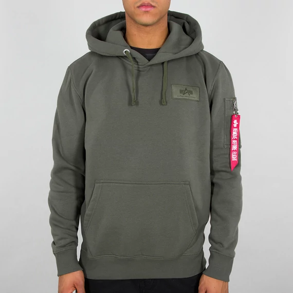 Back Print Hoody - dark olive
