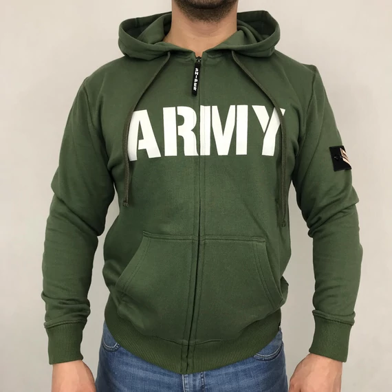 Army Zip Hoody - army green